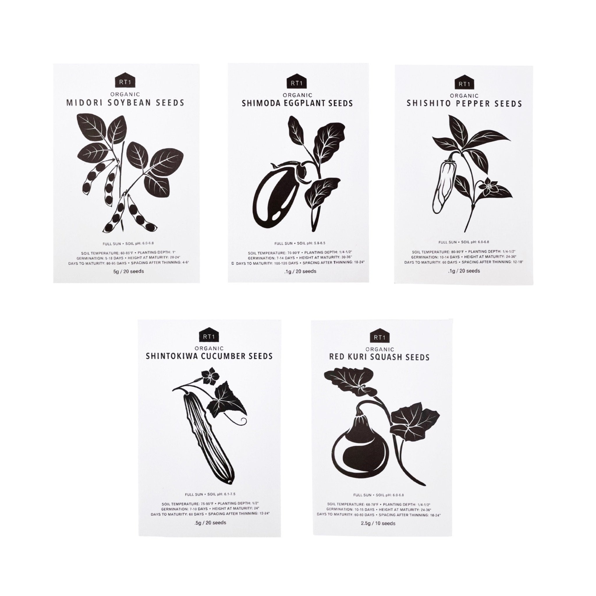 JAPANESE SPRING VEG SEEDS - PACK OF 5 - RT1home